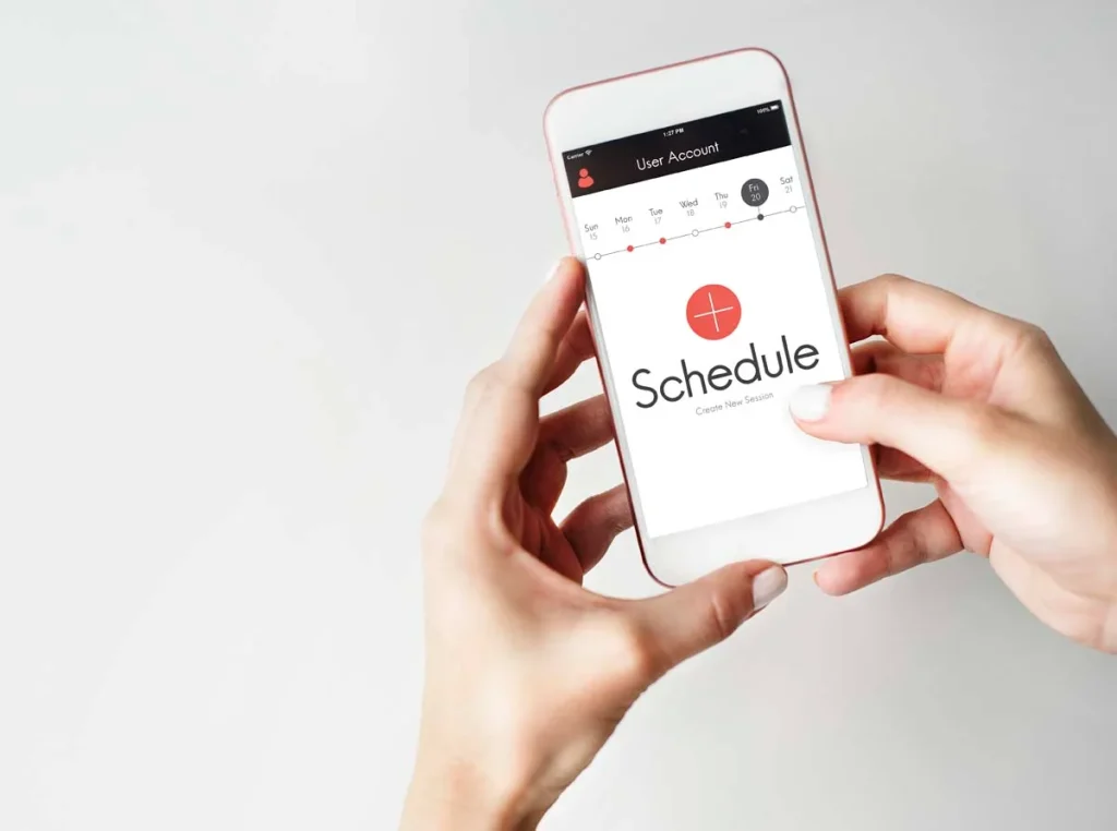 Selecting a date for a cleaning appointment on a calendar